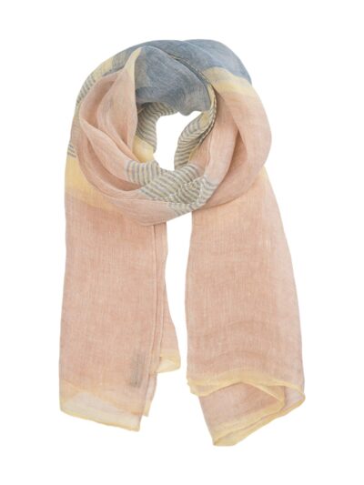 Soyaconcept rosa mønstret tørklæde i hør 51080 SC-DAIMI