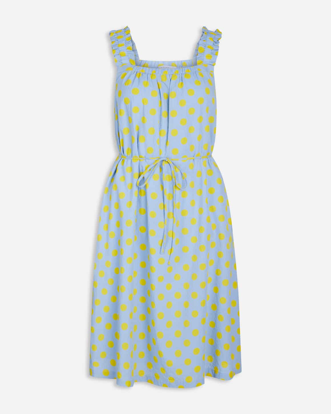 Professor galning Daddy Sisters Point blå kjole med gule prikker | by lene | butik i Esbjerg |  webshop