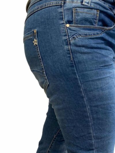 Karostar denim jeans med knaplukning | K8025