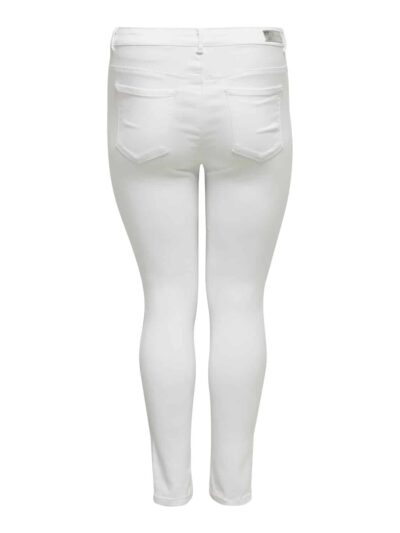 ONLY Carmakoma hvide jeans med stretch CARAUGUSTA