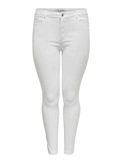 ONLY Carmakoma hvide jeans med stretch CARAUGUSTA