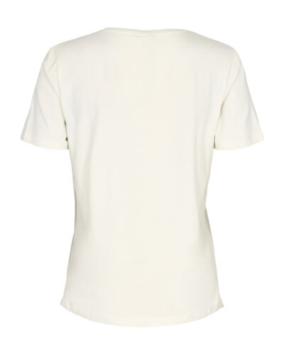 Freequent offwhite t-shirt med oliven prin