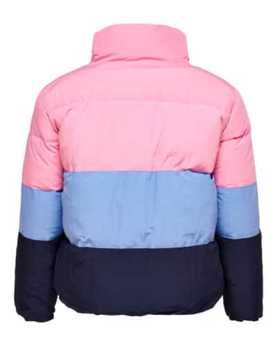 ONLY Carmakoma blå/pink puffer jakke | CARDOLLIE