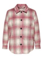 ONLY Carmakoma rosa/brun ternet skjortejakke CARLOU