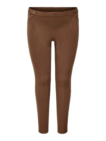 ONLY Carmakoma cognac leggings i ruskindslook | CARJENNIE FAUX SUEDE