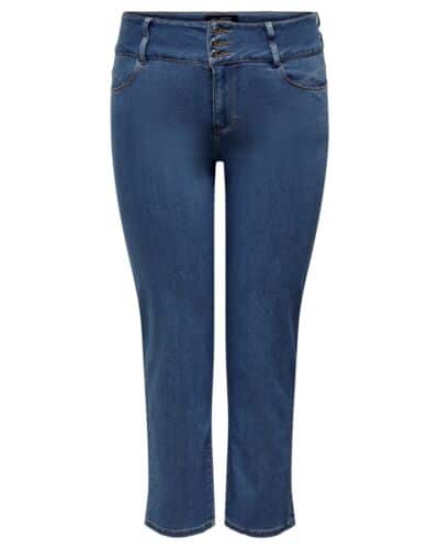 ONLY Carmakoma medium blue stretch jeans med høj talje CARANNA