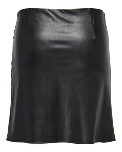 ONLY Carmakoma sort nederdel i læderlook | CARPI