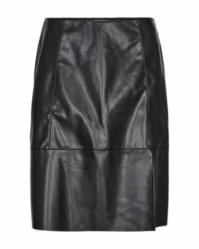 Freequent sort nederdel i kunstlæder | FQHARLEY-SKIRT