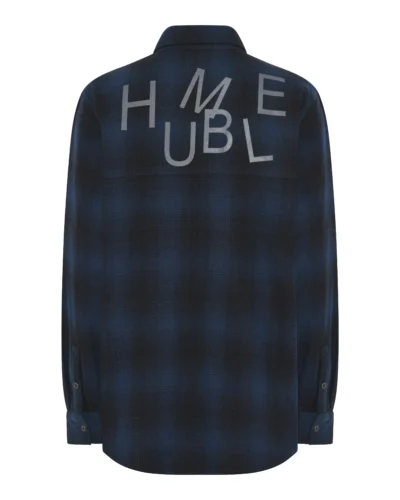 Humble blå og sort skjortejakke med detaljer bagpå | SIAHBS