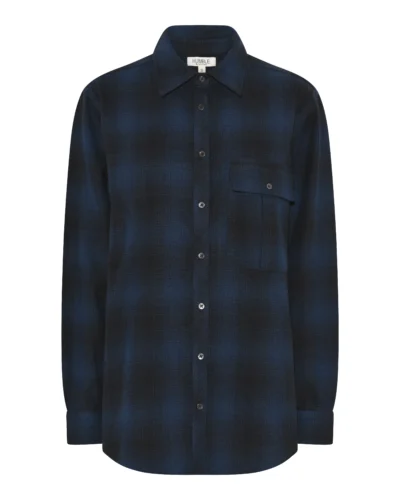 Humble blå og sort skjortejakke med detaljer bagpå | SIAHBS