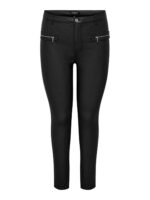 ONLY Carmakoma Black Pants CARROYAL ZIP HW SK ROCK COATED PNT