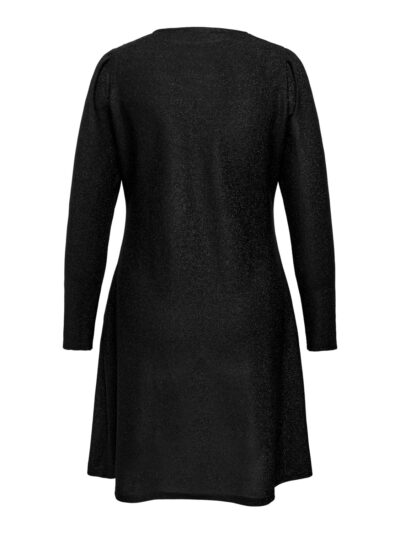 ONLY Carmakoma Black Long Dresses CARMELANIA L/S GLITTER DRESS