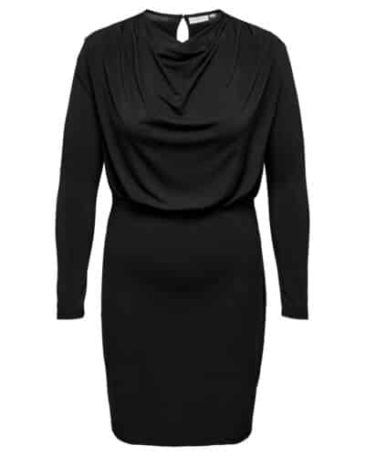 ONLY Carmakoma Black Short Dresses CARSANNE L/S WATERFALL