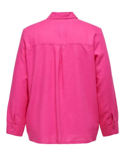ONLY Carmakoma Pink Yarrow Shirts CARCARO L/S OVS LINEN SHIRT WVN