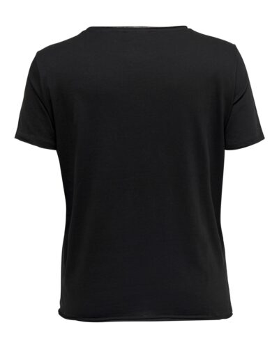 ONLY Carmakoma black v-neck print t-shirt CARQUOTE