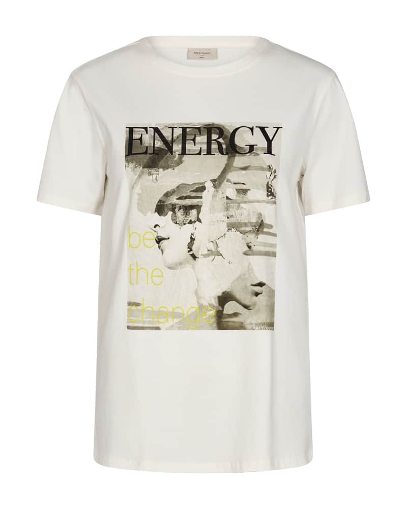 Freequent Off-White w. Desert Taupe T-SHIRTS | FQFENJAL-TEE