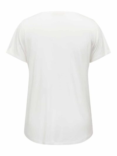 ONLY Carmakoma hvid foil-print T-shirt | CARKETTY