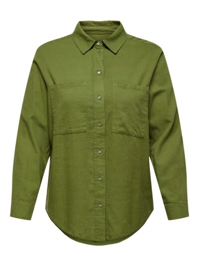 ONLY Carmakoma Olive Branch Shirts CARCARO LINEN SHIRT