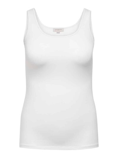 ONLY Carmakoma White T-shirts & Tops CARTIME TANK TOP JRS