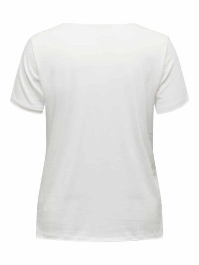 ONLY Carmakoma Cloud Dancer T-shirt CARQUOTE v-neck