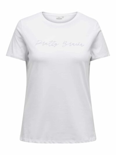 ONLY Carmakoma White EMBROIDERY T-shirt CARPAU