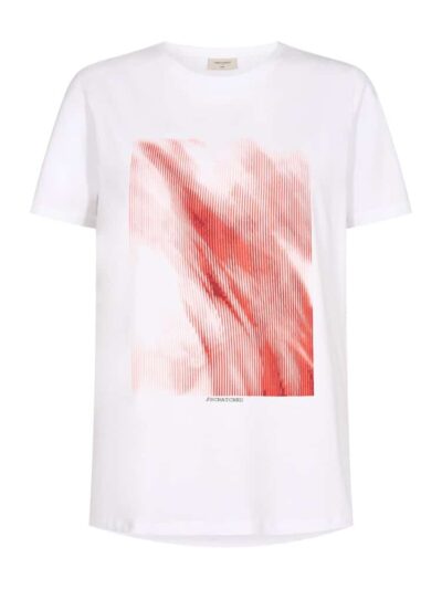 Freequent Brilliant White w. Cherry T. T-SHIRTS | FQFENJAL-TEE