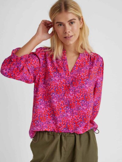 Freequent Fuchsia Red w. Phlox Pink BLOUSE | FQCAREY-BLOUSE