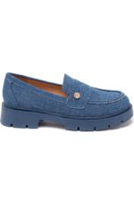 MIND by lene denim loafers med gylden knap | M1736