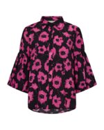 Freequent bluse FQFLUSS-SHIRT-Black-w.-Raspberry-Rose