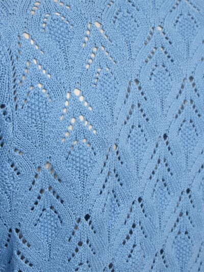 Freequent strik bluse Della Robbia Blue FQDODO-PULLOVER closeup