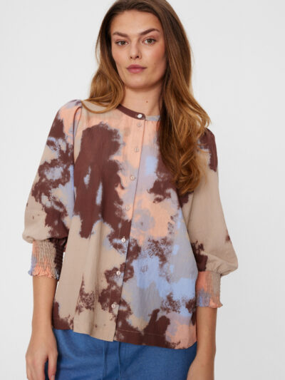 Freequent bluse skjorte Simply Taupe w Coral Pink FQABY-SHIRT