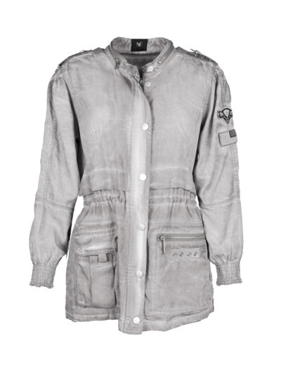 Nü Terra Shirt Jacket 910 kit grå jakke med knapper foran og markeret talje