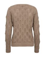 Freequent strik bluse Simply Taupe FQDODO-PULLOVER på model bagfra