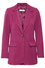 Sorbet rød blazer med tynde striber SBDIEGO BLAZER Magenta Haze forfra