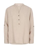 Freequent sandfarvet bluse langeærmet FQLAVA-SHIRT Sand melange