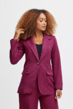 Sorbet rød blazer med tynde striber SBDIEGO BLAZER Magenta Haze