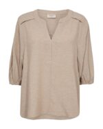 Freequent sandfarvet bluse FQLAVA-BLOUSE Sand melange