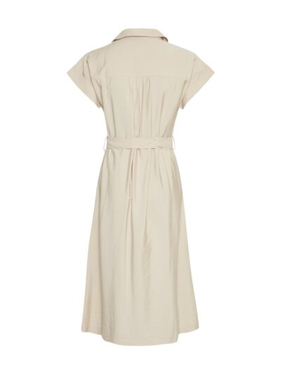 Moss copenhagen lang kjole med bindebånd i taljen MSCHGianara Benina SS Dress silver lining
