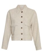 Moss copenhagen beige jakke MSCHJovene Ginia Jacket sand knapper foran