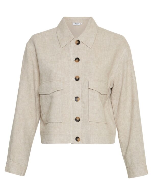 Moss copenhagen beige jakke MSCHJovene Ginia Jacket sand knapper foran