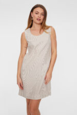 Freequent Brilliant White w Simply Taupe DRESS | FQLAVA-DRESS