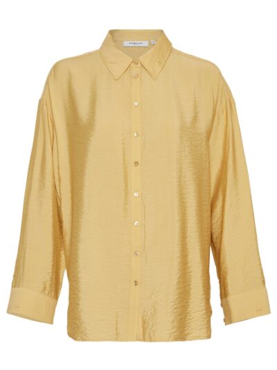 Moss Copenhagen guld skjorte MSCHAudia Shirt Rattan