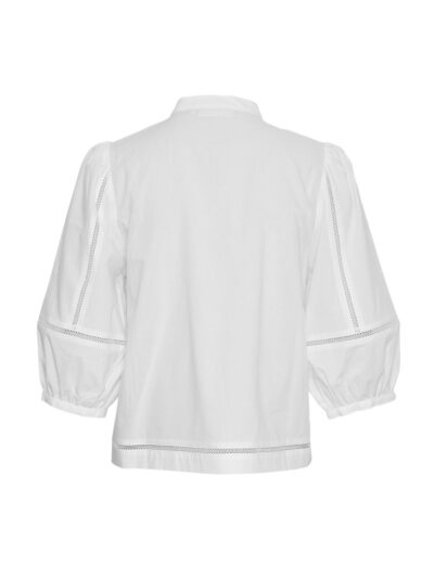 Moss Copenhagen hvid skjortebluse med 2/4 ærmer MSCHErendia 2/4 Shirt Bright white