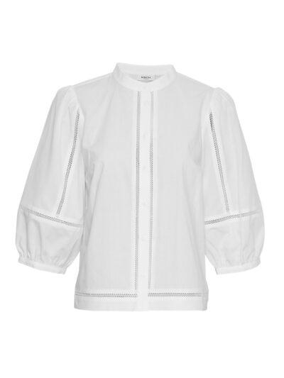 Moss Copenhagen hvid skjortebluse med 2/4 ærmer MSCHErendia 2/4 Shirt Bright white