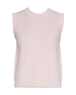 Moss Copenhagen pink strikket top vest knapper i ryggen åben ryg MSCHSole Rachelle SL Top Chalk Pink Mel