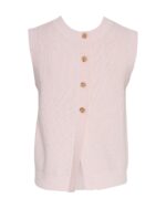 Moss Copenhagen pink strikket vest knapper i ryggen åben ryg MSCHSole Rachelle SL Top Chalk Pink Mel