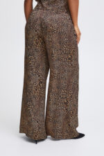 Sorbet sbleopold pant leopard bukser med lommer løst fit bagfra