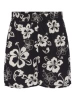 Pieces blomstrede shorts sort hvid mellemhøje talje PCALOHA HW SHORTS SWW Black Onyx Two toned hawaiian big