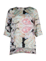 Zoey plussize bluse med print LENA BLOUSE 000 Black print