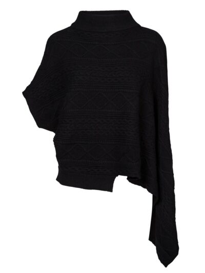 sort poncho NÜ Black Vilna Blouse/poncho knit SUSTAINABLE